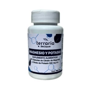 60 Cápsulas de Citrato de Magnesio + Citrato Potasio – 500 mg c/u