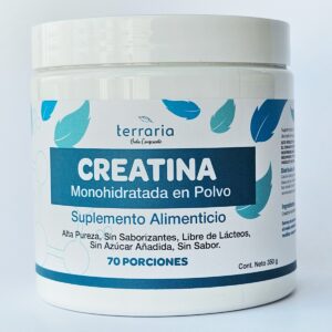 Creatina Monohidratada Terraria 350 g – Suplemento natural para aumentar fuerza, energía y masa muscular, ideal para deportistas y rendimiento físico.
